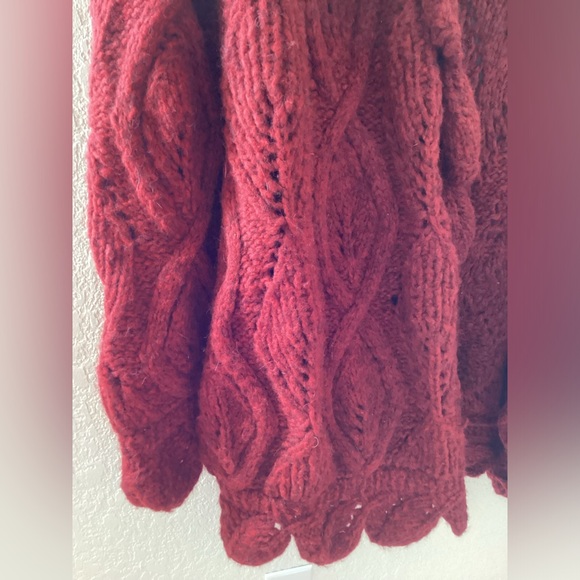 Rowan Alizarin Red Burgundy Sweater Coat Cardigan by Martin Storey No belt Open - Picture 6 of 7